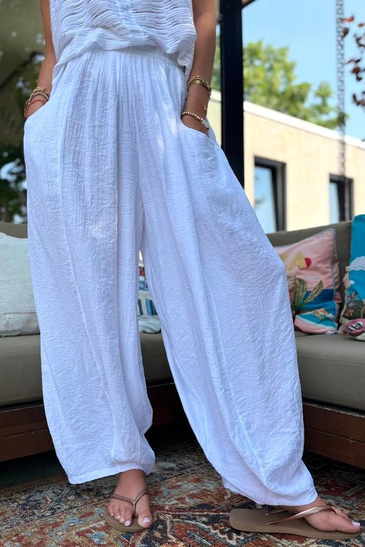 Tasha Damask Bloom Pant White